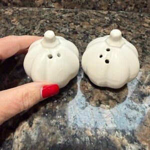 Creame Ceramic Pumpkin Salt and Pepper Shakers